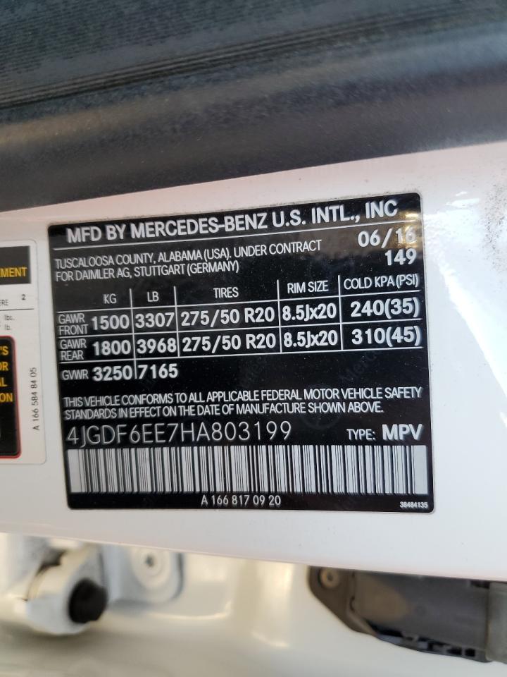 2017 Mercedes-Benz Gls 450 4Matic VIN: 4JGDF6EE7HA803199 Lot: 92232095