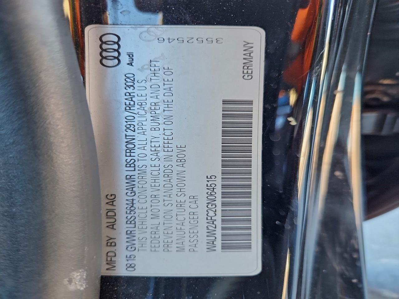 2016 Audi S7 Prestige VIN: WAUW2AFC2GN064515 Lot: 94327375