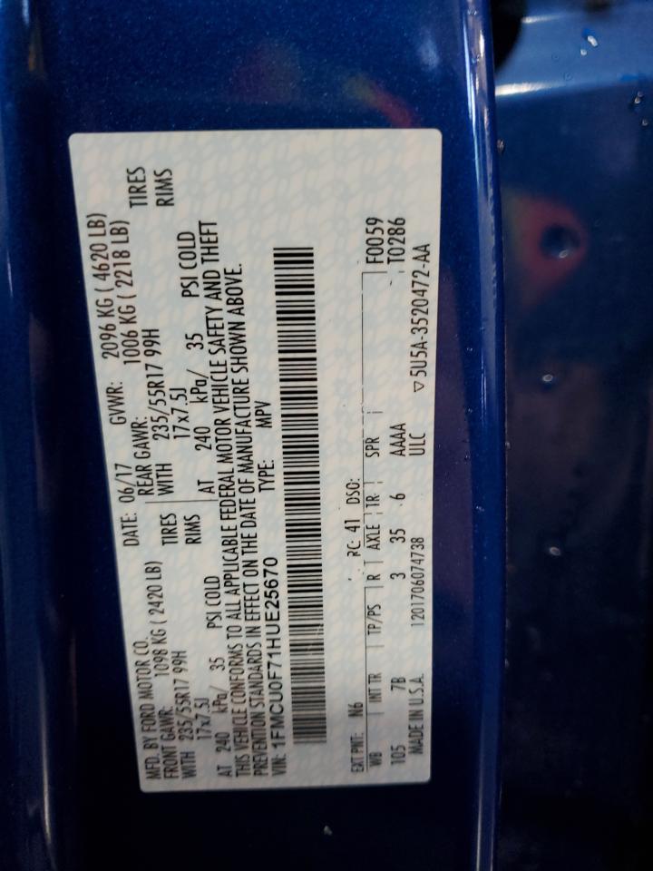 2017 Ford Escape S VIN: 1FMCU0F71HUE25670 Lot: 90843985