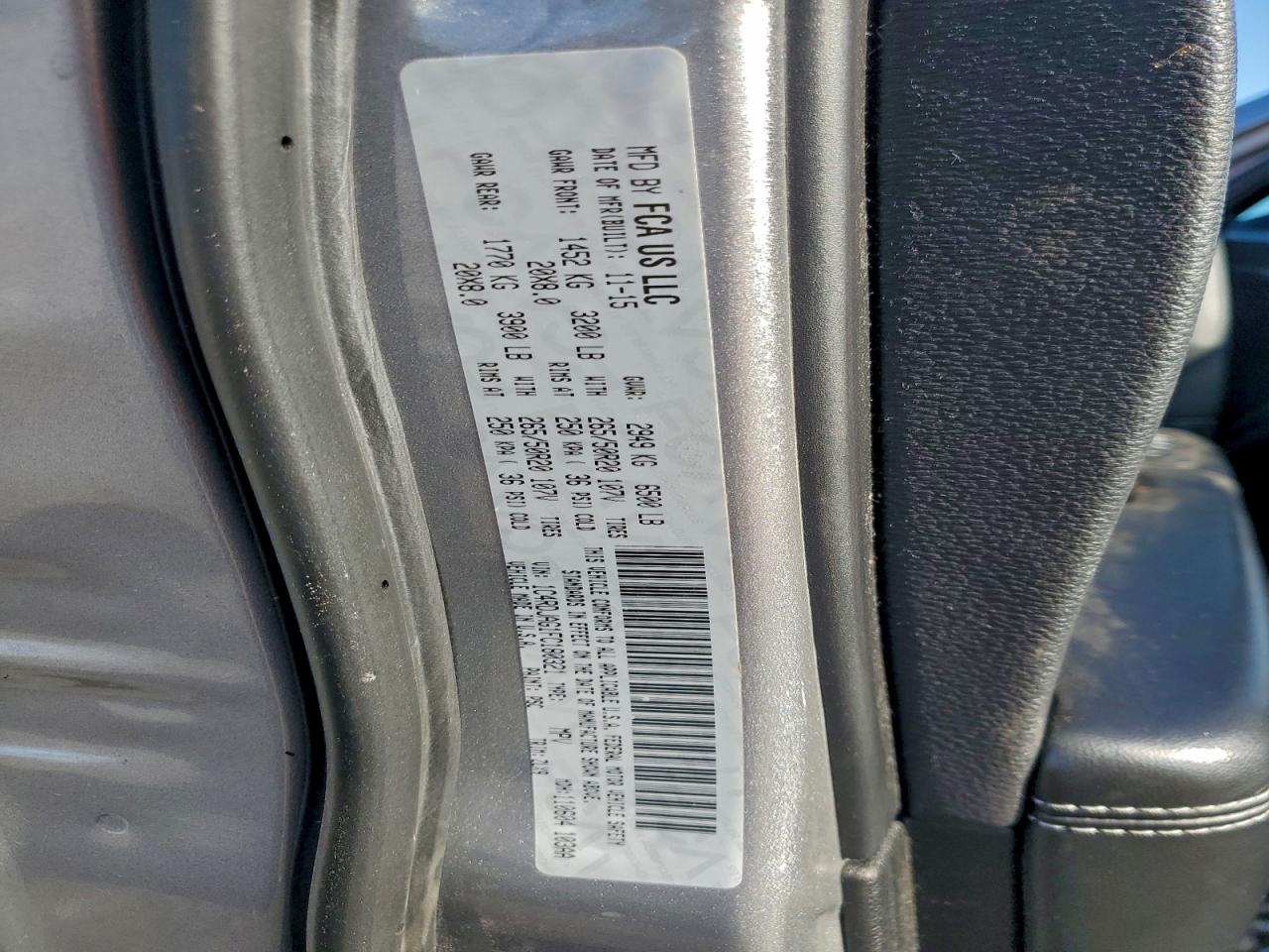 2015 Dodge Durango Sxt VIN: 1C4RDJAG1FC180321 Lot: 94289555