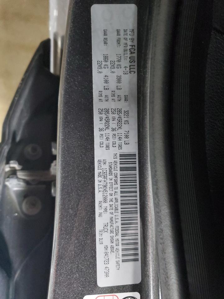 2019 Ram 1500 Limited VIN: 1C6SRFHT9KN512000 Lot: 93331015