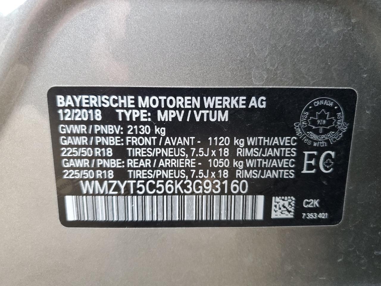 2019 Mini Cooper S Countryman All4 VIN: WMZYT5C56K3G93160 Lot: 91651095