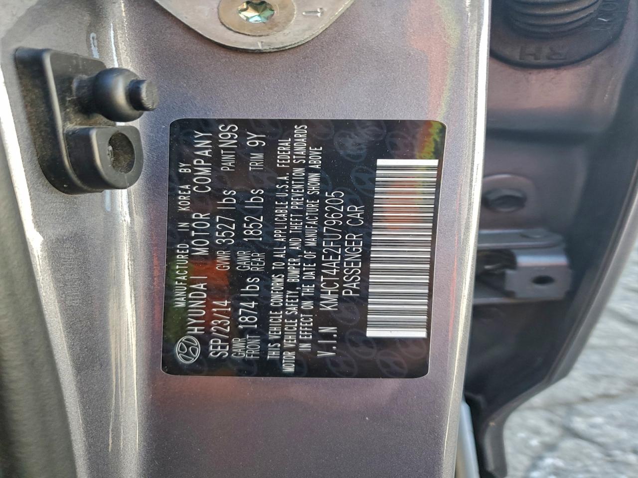 2015 Hyundai Accent Gls VIN: KMHCT4AE2FU796205 Lot: 94509505