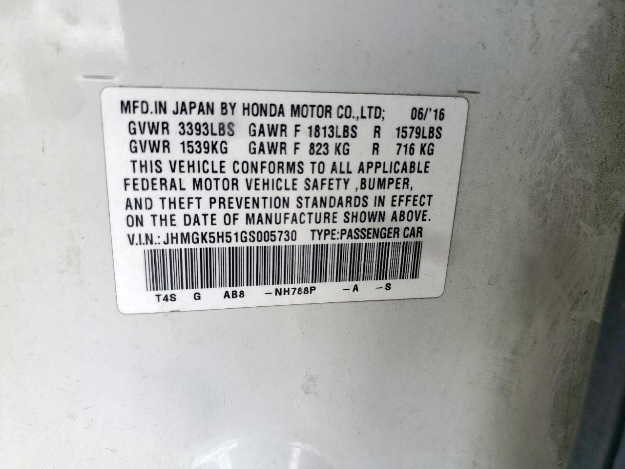 2016 Honda Fit Lx VIN: JHMGK5H51GS005730 Lot: 92236595