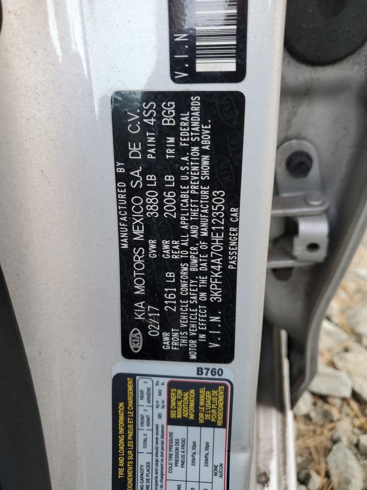 2017 Kia Forte Lx VIN: 3KPFK4A70HE123503 Lot: 91934955