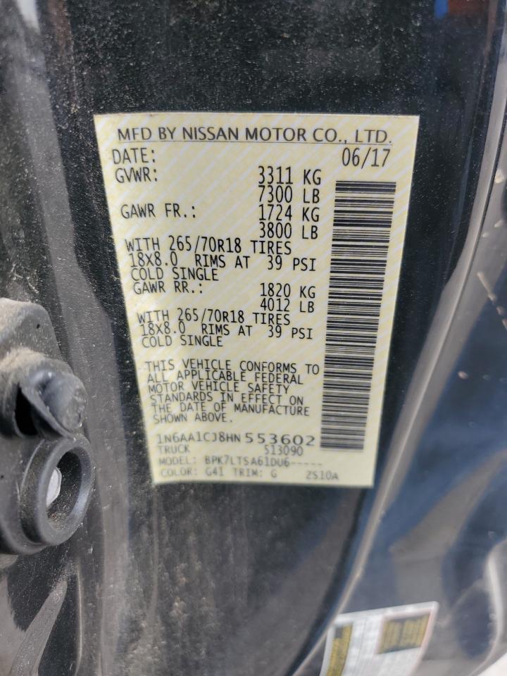 2017 Nissan Titan S VIN: 1N6AA1CJ8HN553602 Lot: 92037825