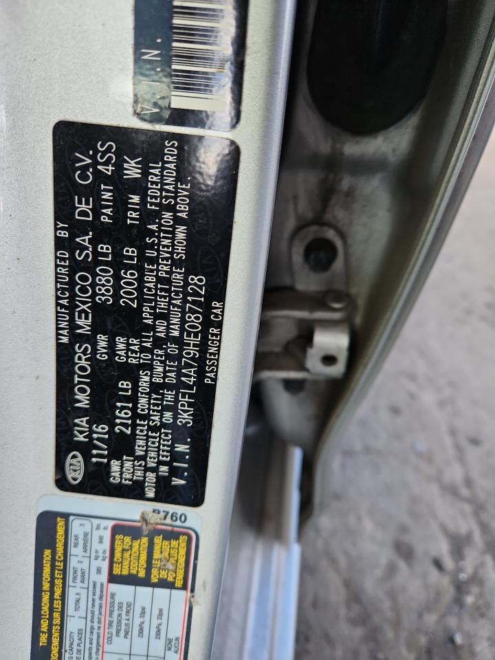 2017 Kia Forte Lx VIN: 3KPFL4A79HE087128 Lot: 92698255