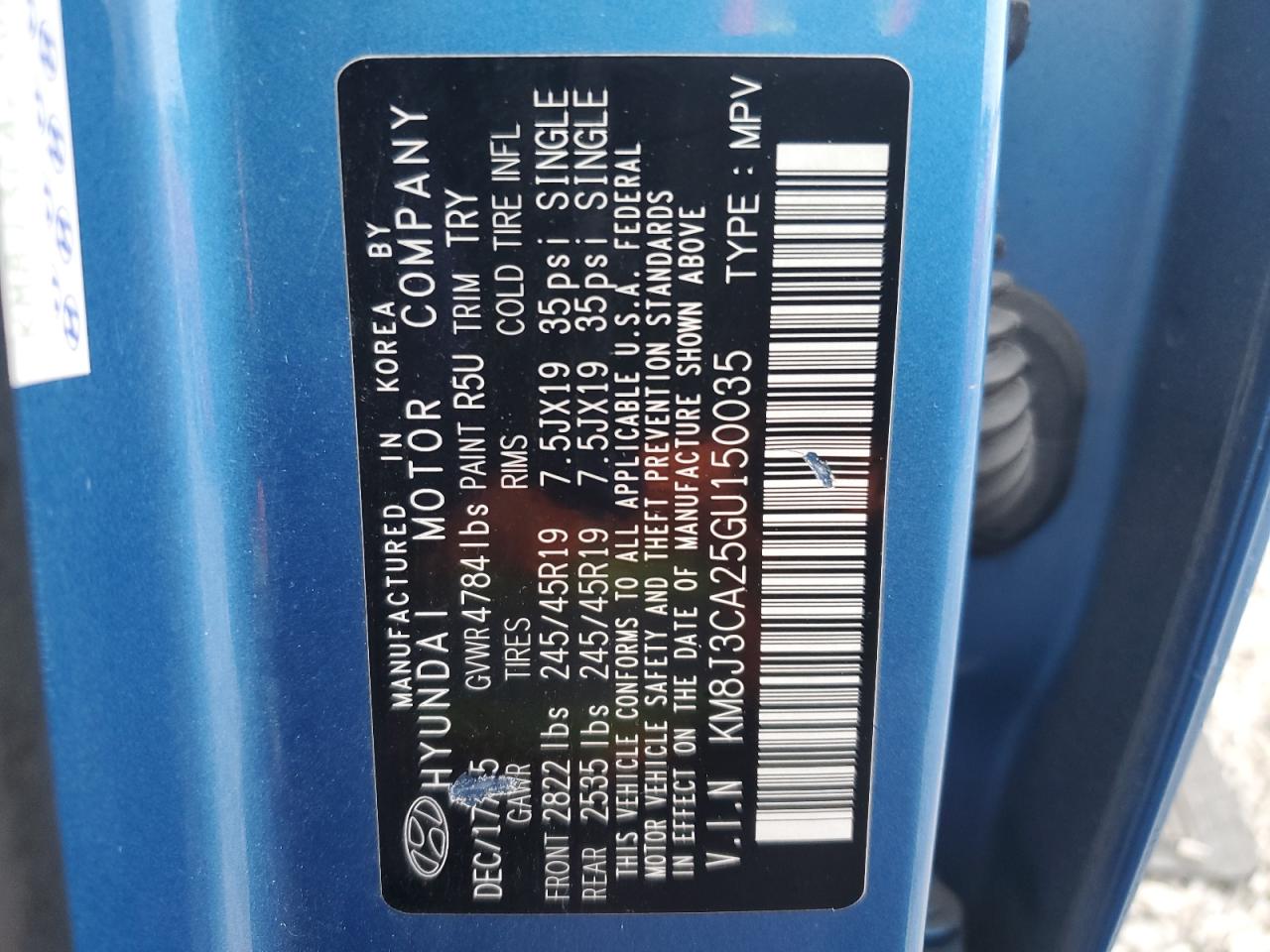 2016 Hyundai Tucson Limited VIN: KM8J3CA25GU150035 Lot: 93456995