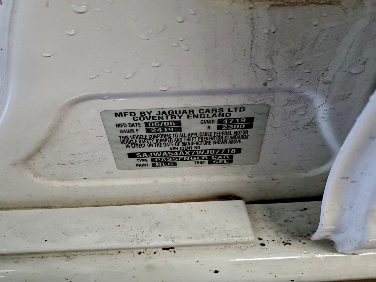 2007 Jaguar X-Type Sport 3.0 VIN: SAJWA54AX7WJ07718 Lot: 91735945