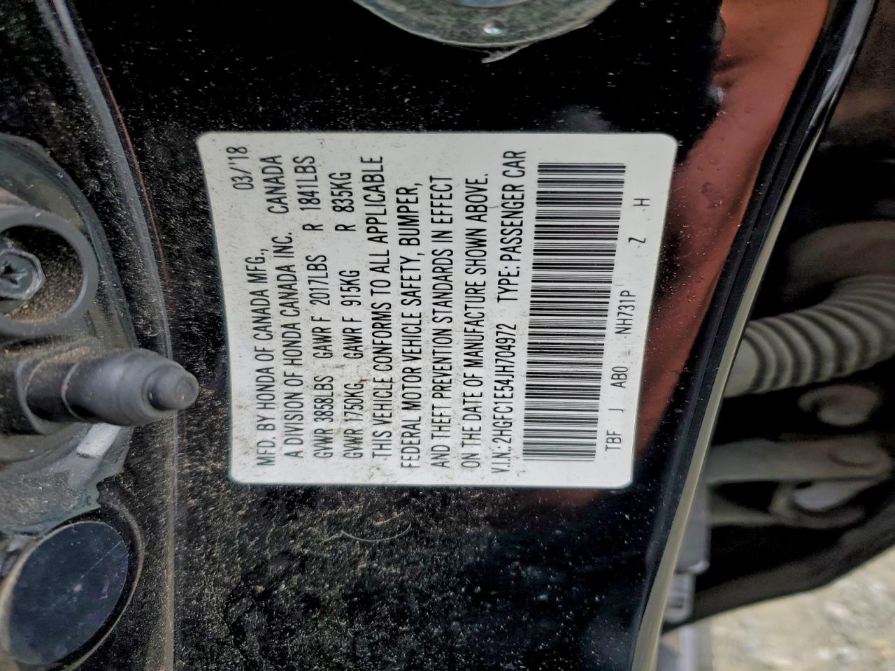 2018 Honda Civic Si VIN: 2HGFC1E54JH704972 Lot: 94420755