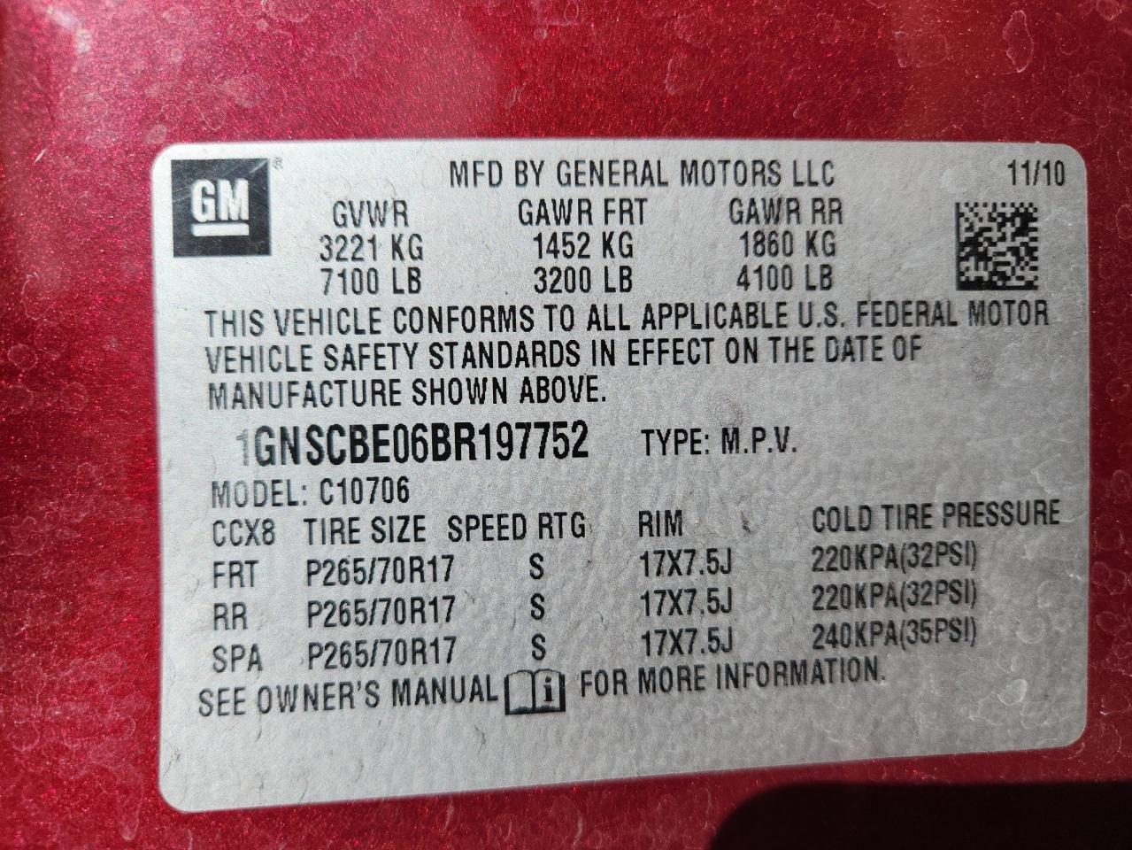 2011 Chevrolet Tahoe C1500 Lt VIN: 1GNSCBE06BR197752 Lot: 91828135