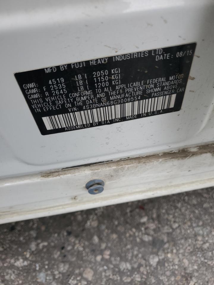 2016 Subaru Legacy 2.5I Limited VIN: 4S3BNAN68G3006554 Lot: 91938665