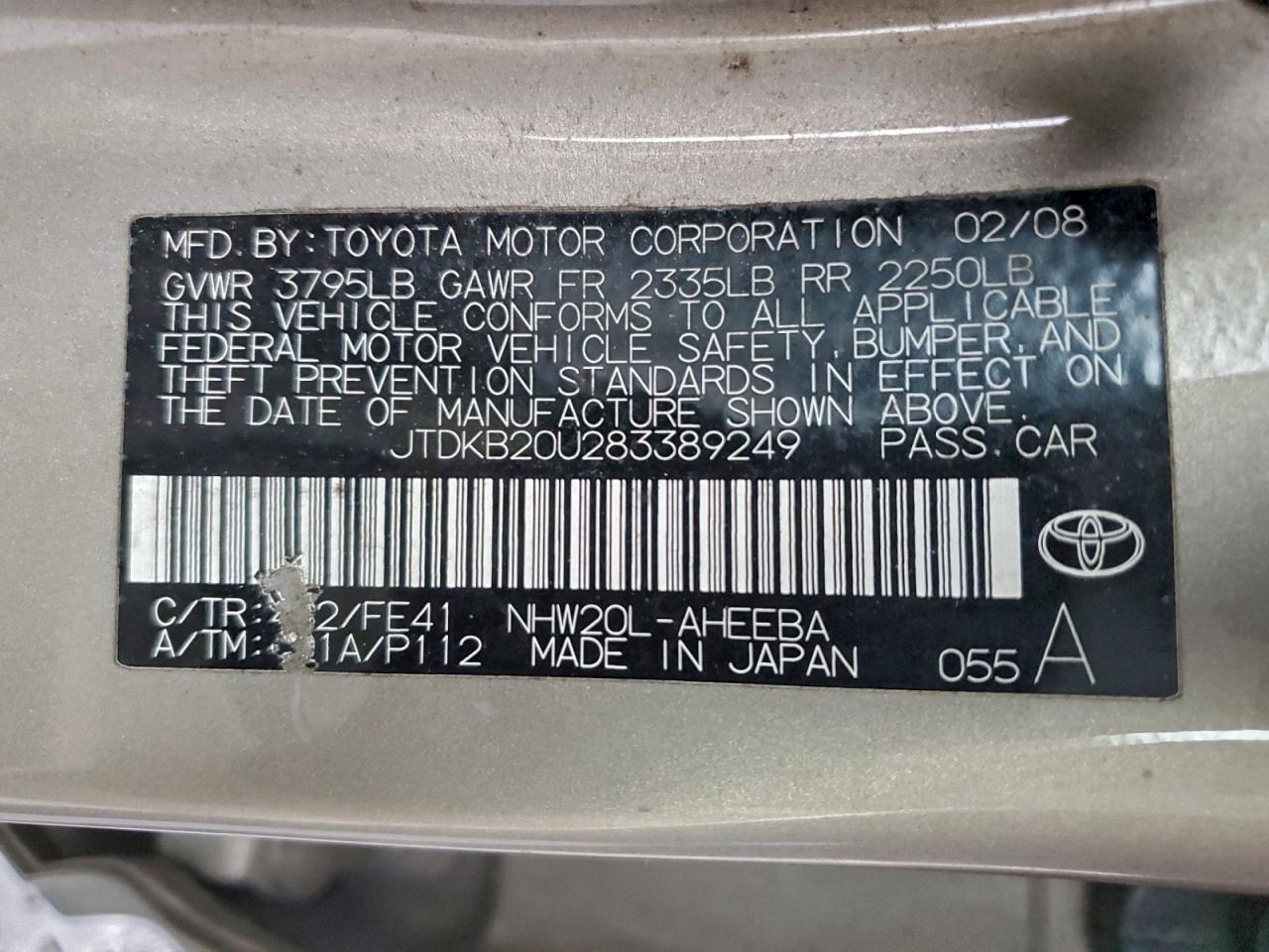 2008 Toyota Prius VIN: JTDKB20U283389249 Lot: 94114935