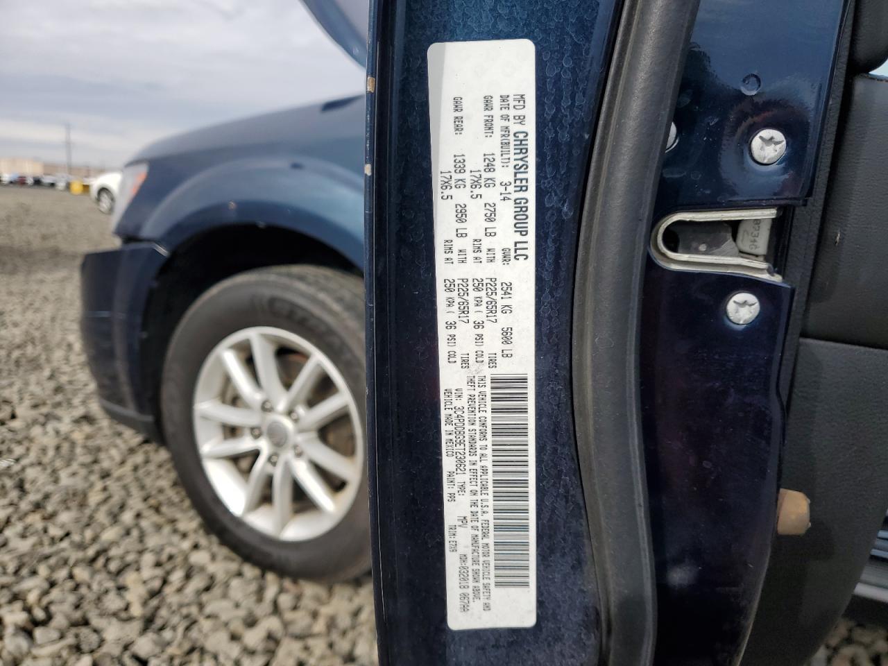 2014 Dodge Journey Sxt VIN: 3C4PDDBG9ET230621 Lot: 91050595