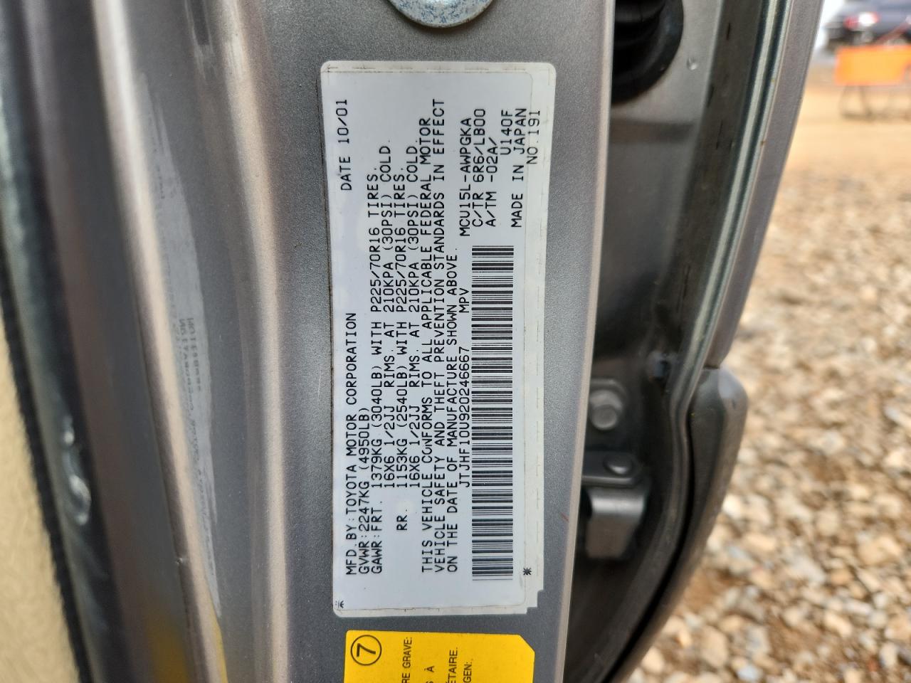 2002 Lexus Rx 300 VIN: JTJHF10U920246667 Lot: 92006275