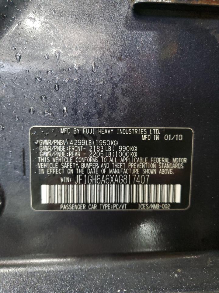 2010 Subaru Impreza 2.5I VIN: JF1GH6A6XAG817407 Lot: 92507595