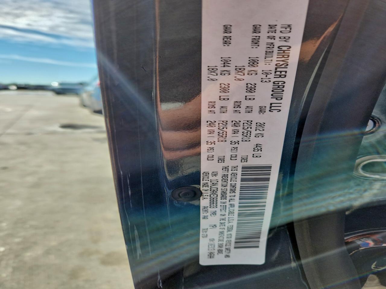 2014 Jeep Compass Sport VIN: 1C4NJCBAXED666633 Lot: 94362135