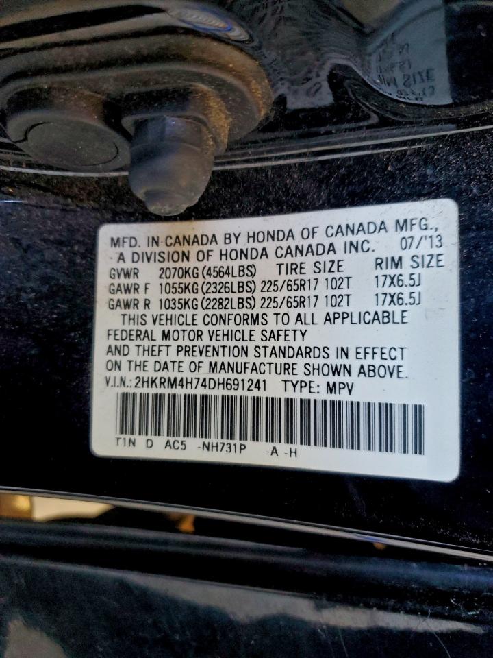 2013 Honda Cr-V Exl VIN: 2HKRM4H74DH691241 Lot: 93407865
