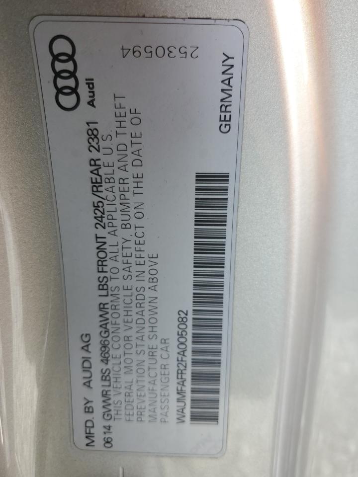 2015 Audi A5 Premium Plus VIN: WAUMFAFR2FA005082 Lot: 91628115