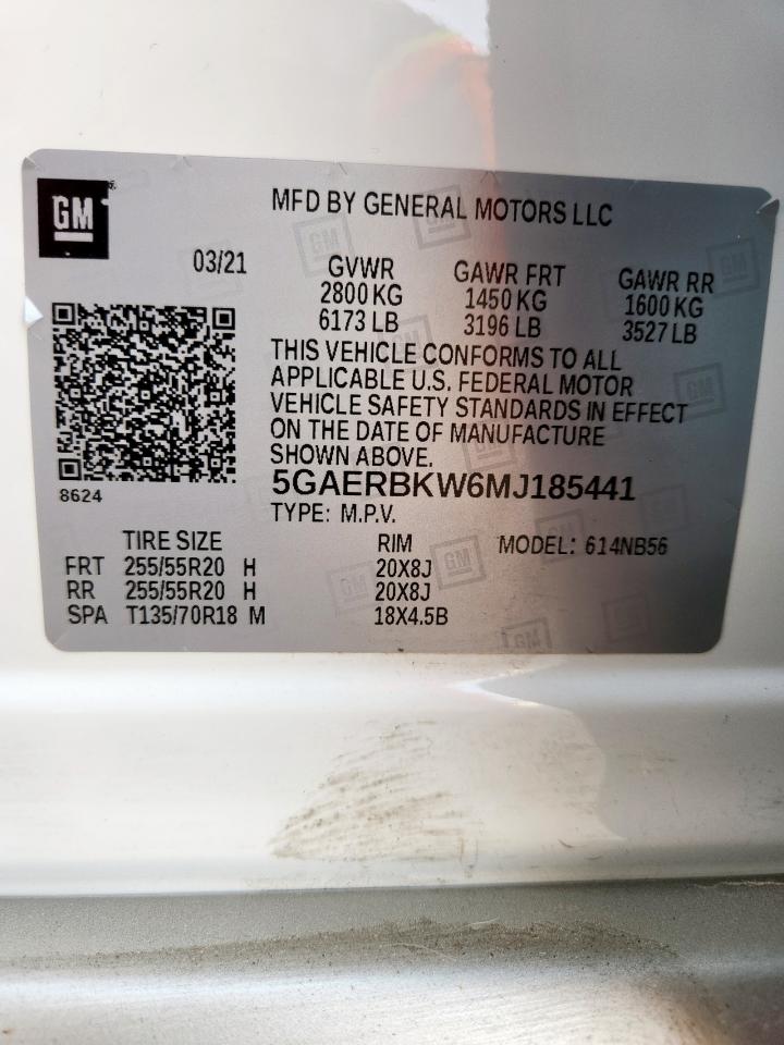 2021 Buick Enclave Essence VIN: 5GAERBKW6MJ185441 Lot: 93212605