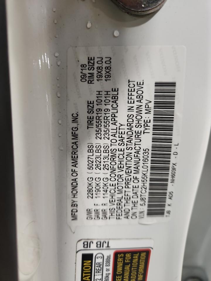 2019 Acura Rdx Technology VIN: 5J8TC2H55KL016035 Lot: 92456225