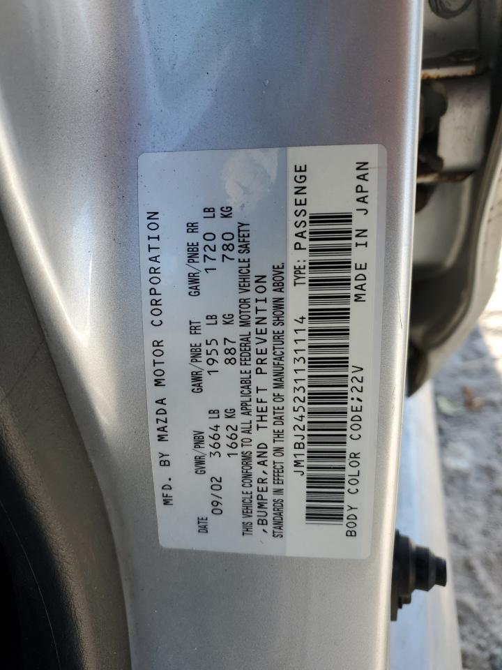 2003 Mazda Protege Pr5 VIN: JM1BJ245231131114 Lot: 92084885