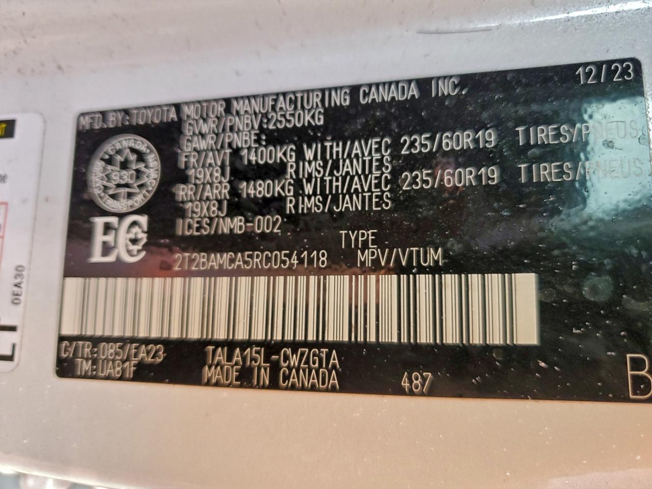 2024 Lexus Rx 350 Base VIN: 2T2BAMCA5RC054118 Lot: 91564745