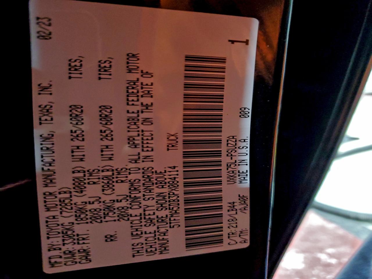 2023 Toyota Tundra Crewmax Platinum VIN: 5TFMA5DB3PX084114 Lot: 53777765