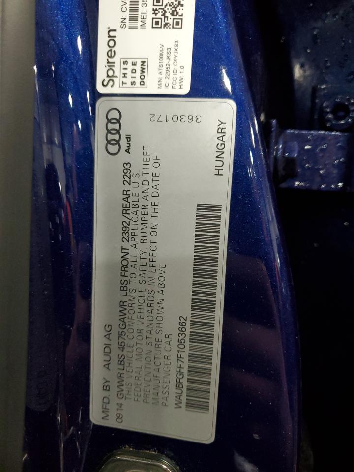 2015 Audi A3 Premium VIN: WAUBFGFF7F1053662 Lot: 92050175