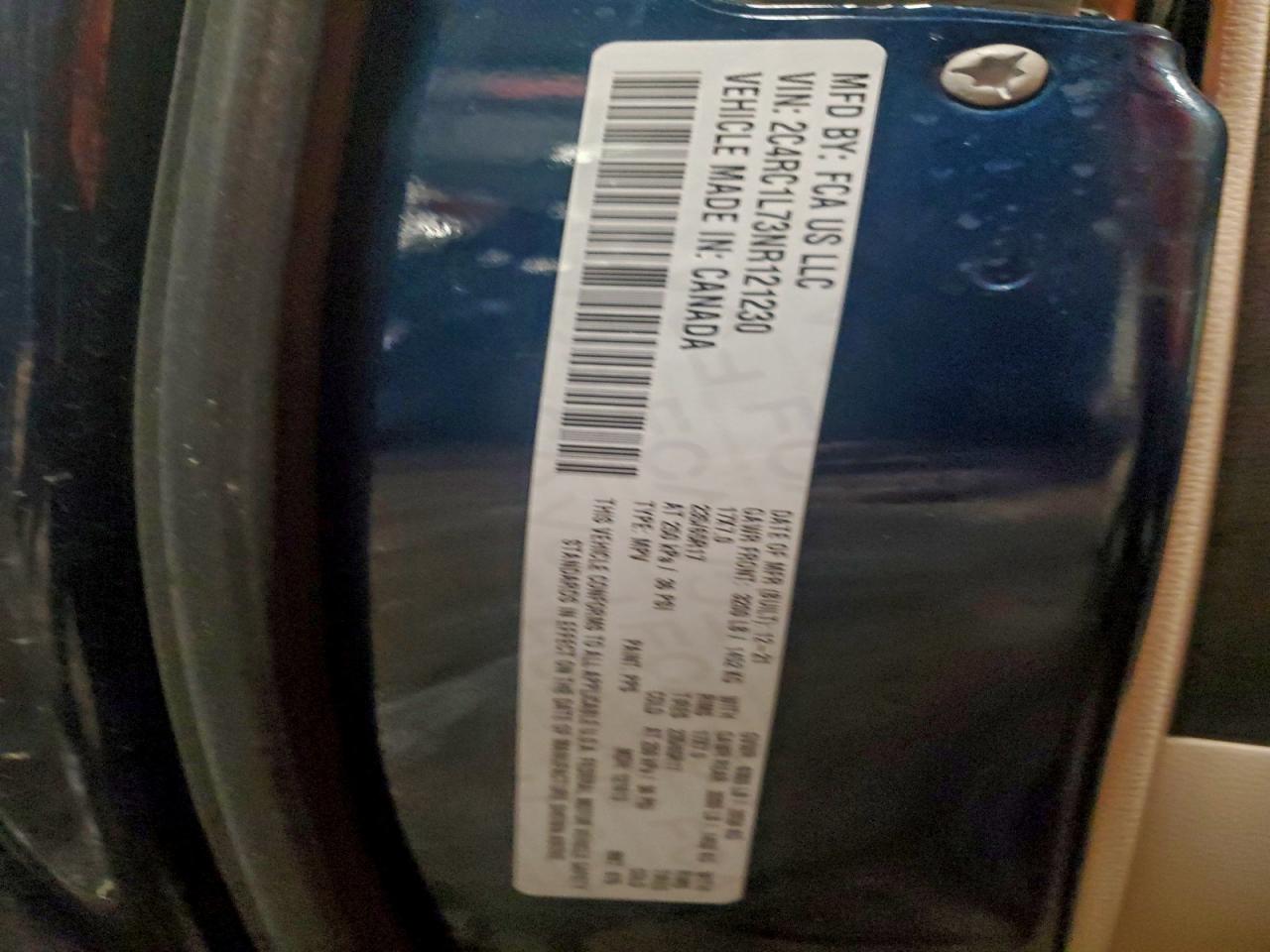 2022 Chrysler Pacifica Hybrid Touring L VIN: 2C4RC1L73NR121230 Lot: 94247345