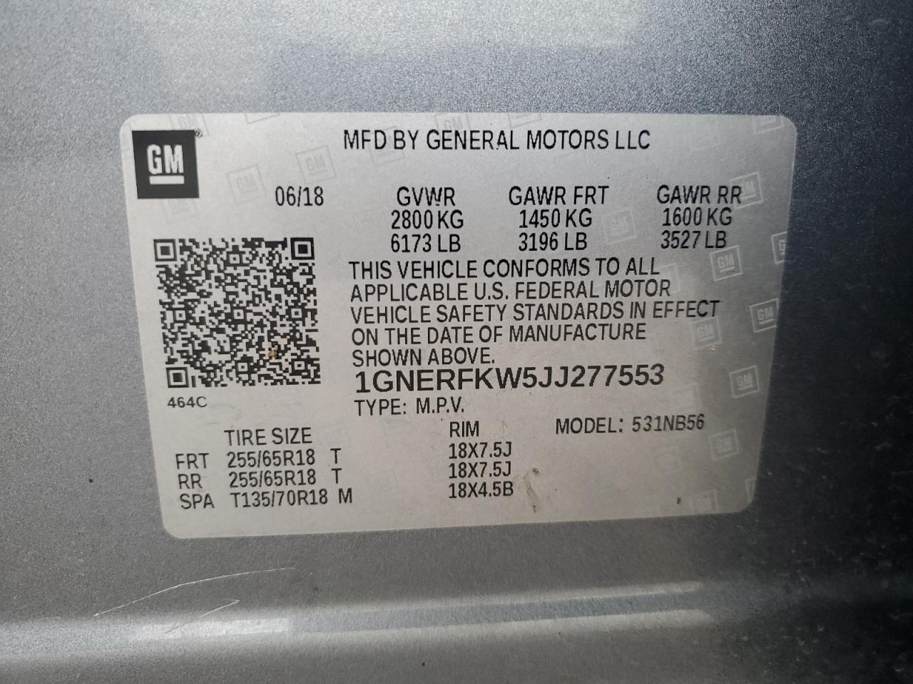 2018 Chevrolet Traverse Ls VIN: 1GNERFKW5JJ277553 Lot: 92920715