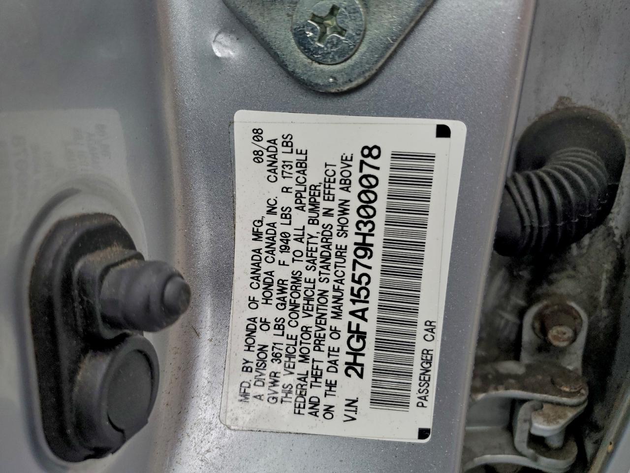 2009 Honda Civic Lx VIN: 2HGFA15579H300078 Lot: 94339055