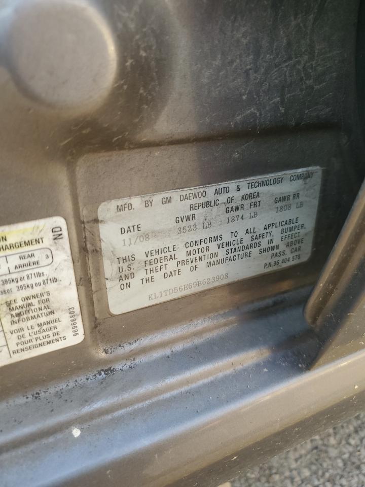 2009 Chevrolet Aveo Ls VIN: KL1TD56E69B623908 Lot: 91884925