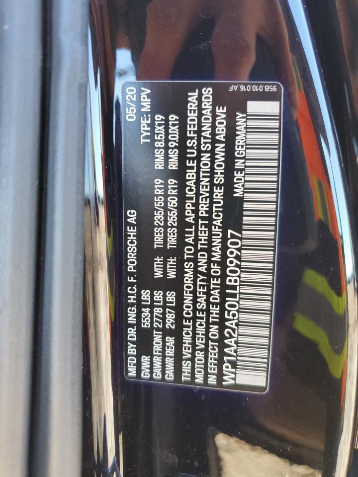 2020 Porsche Macan VIN: WP1AA2A50LLB09907 Lot: 85424915