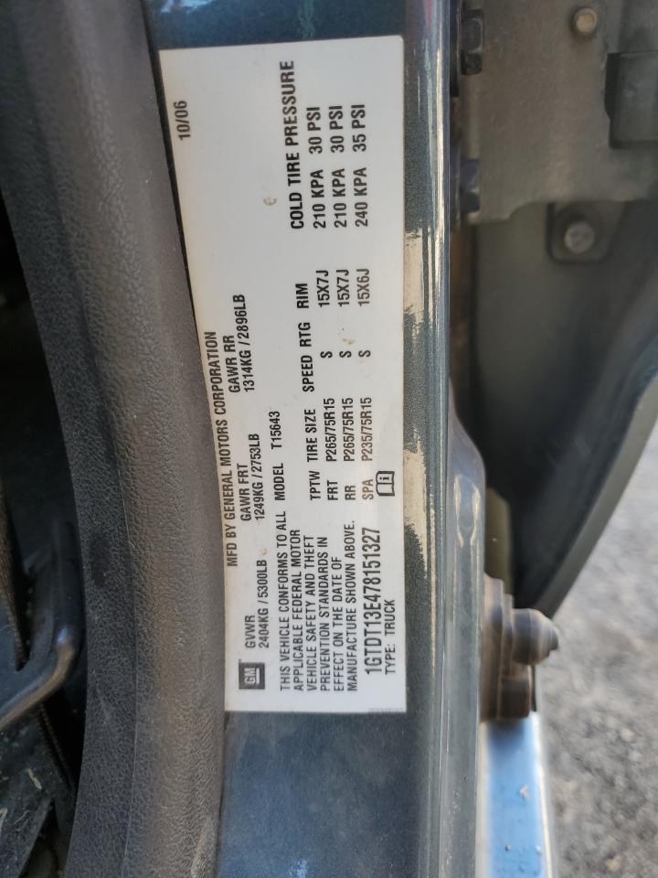 2007 GMC Canyon VIN: 1GTDT13E478151327 Lot: 92692085