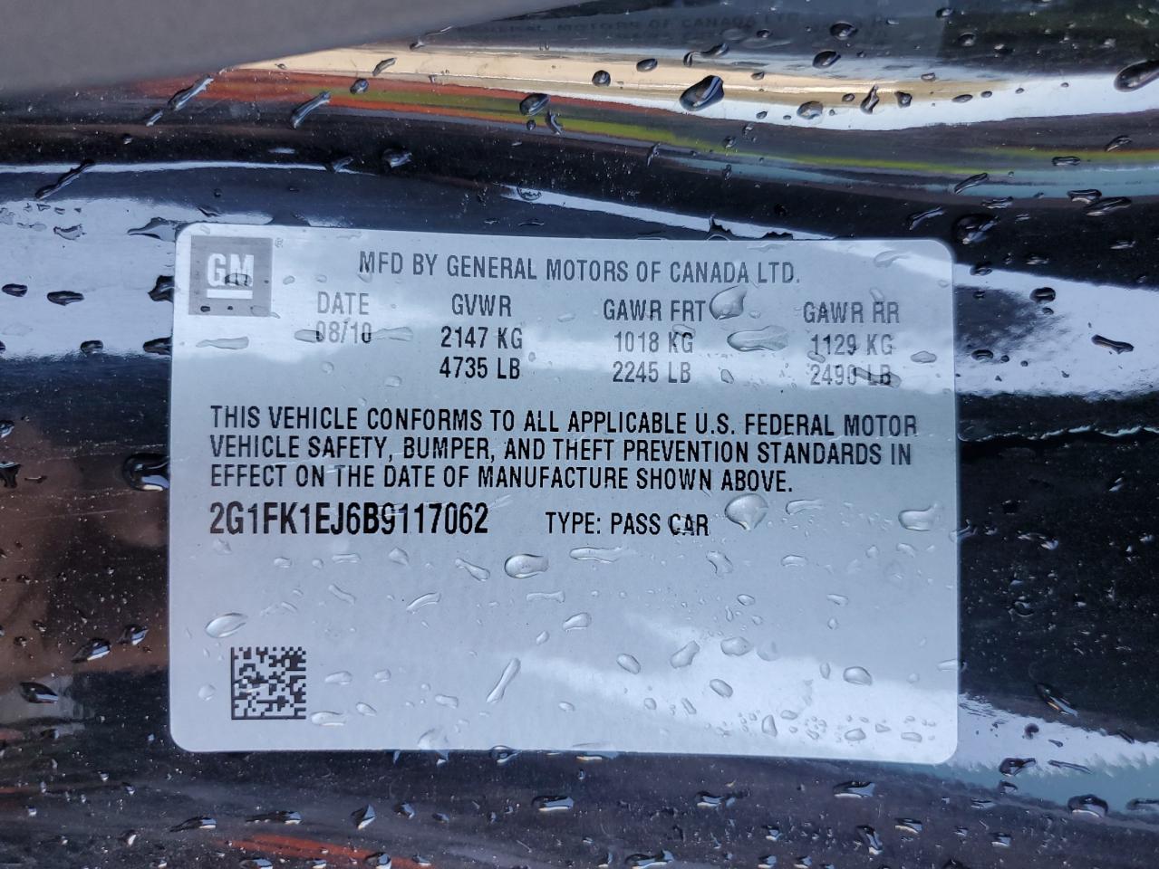 2011 Chevrolet Camaro 2Ss VIN: 2G1FK1EJ6B9117062 Lot: 93097625