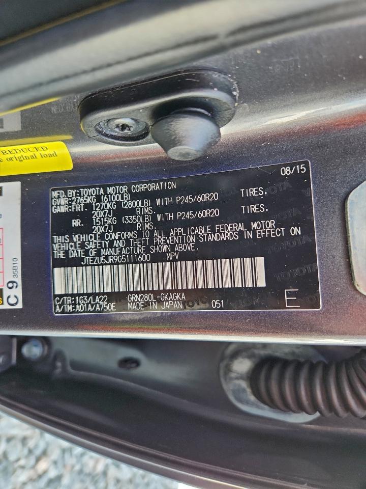 2016 Toyota 4Runner Sr5 VIN: JTEZU5JR9G5111600 Lot: 94564715