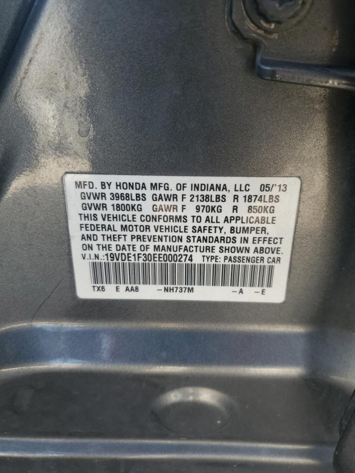 2014 Acura Ilx 20 VIN: 19VDE1F30EE000274 Lot: 92484215