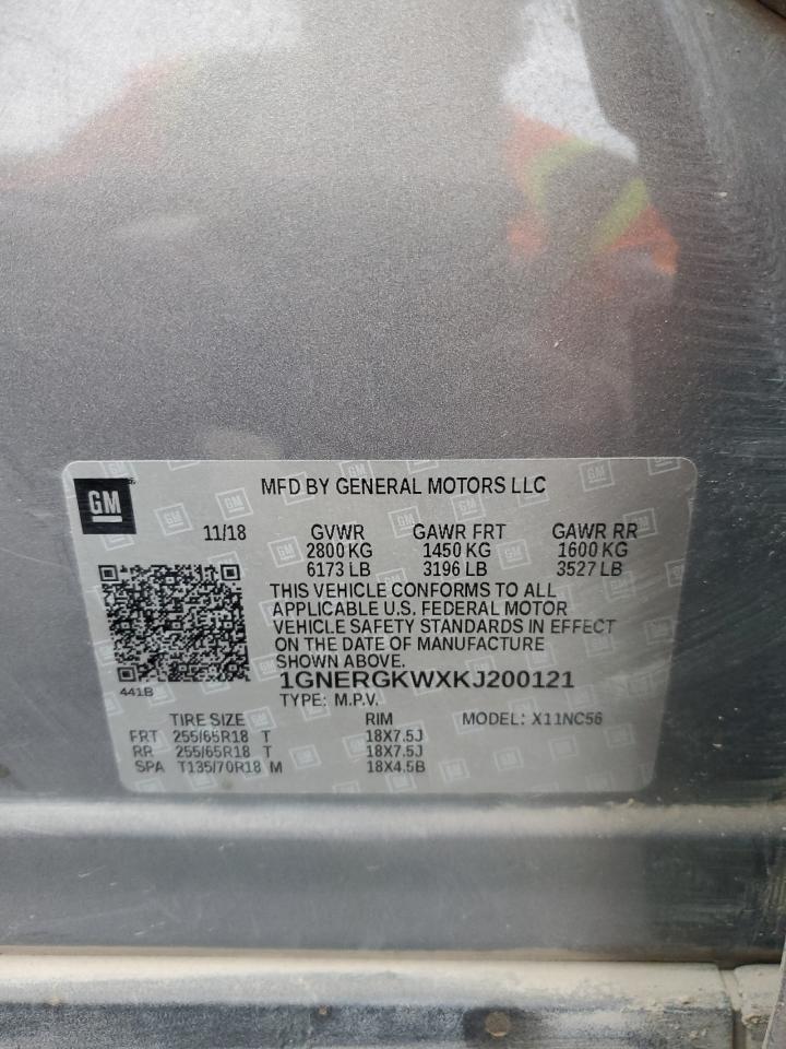 2019 Chevrolet Traverse Lt VIN: 1GNERGKWXKJ200121 Lot: 93760355