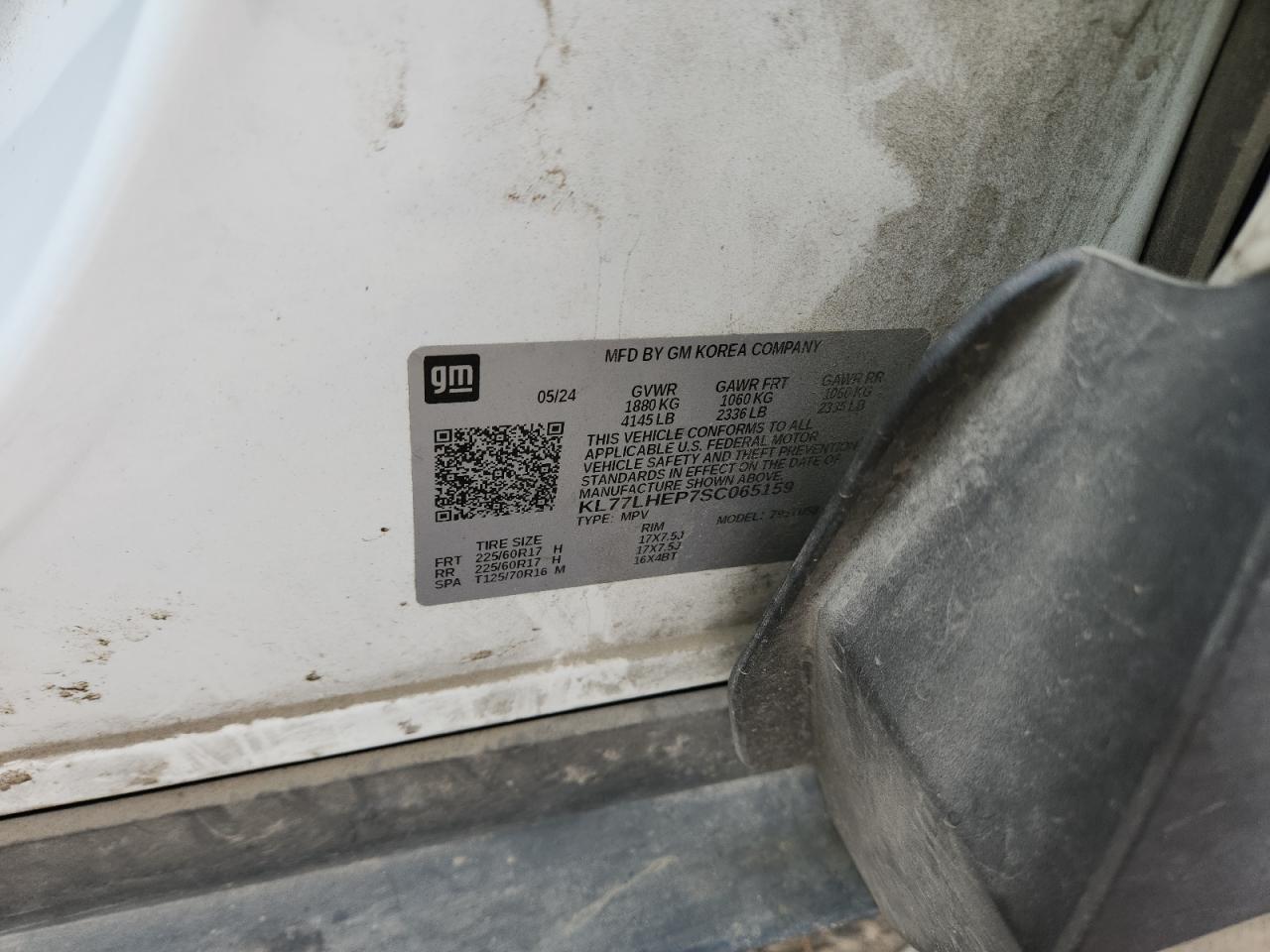 2025 Chevrolet Trax 1Lt VIN: KL77LHEP7SC065159 Lot: 90277615