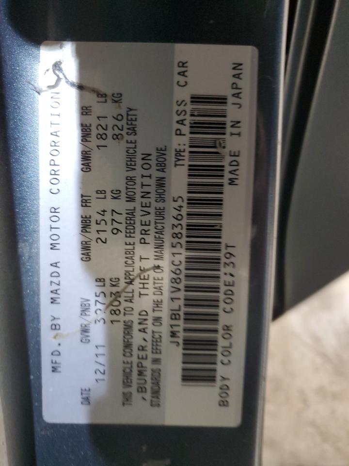 2012 Mazda 3 I VIN: JM1BL1V86C1583645 Lot: 92093645