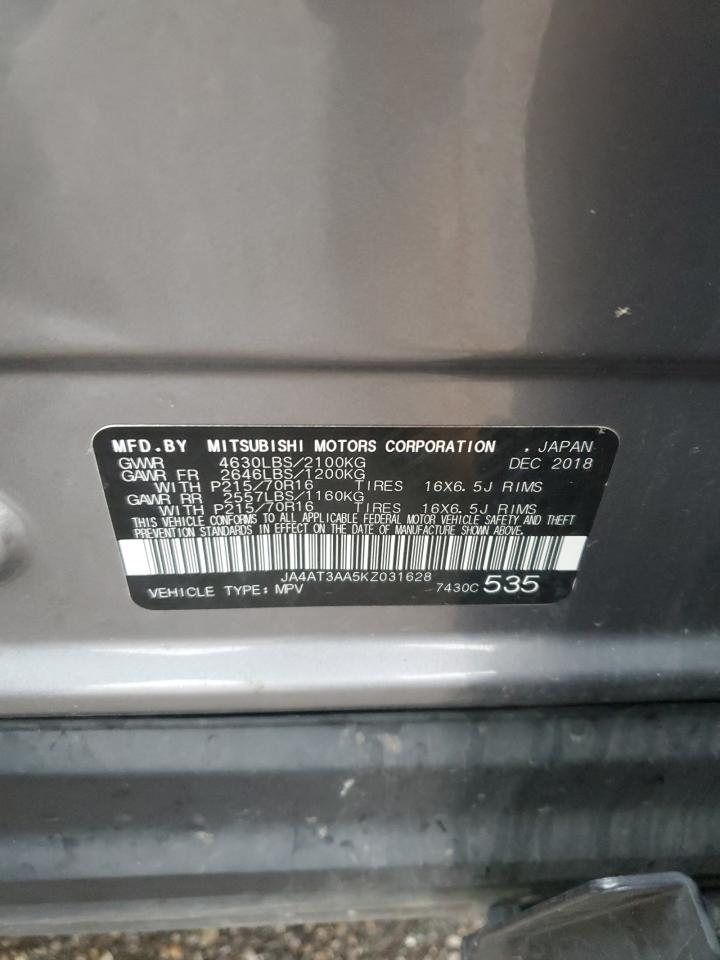 2019 Mitsubishi Eclipse Cross Es VIN: JA4AT3AA5KZ031628 Lot: 93731415