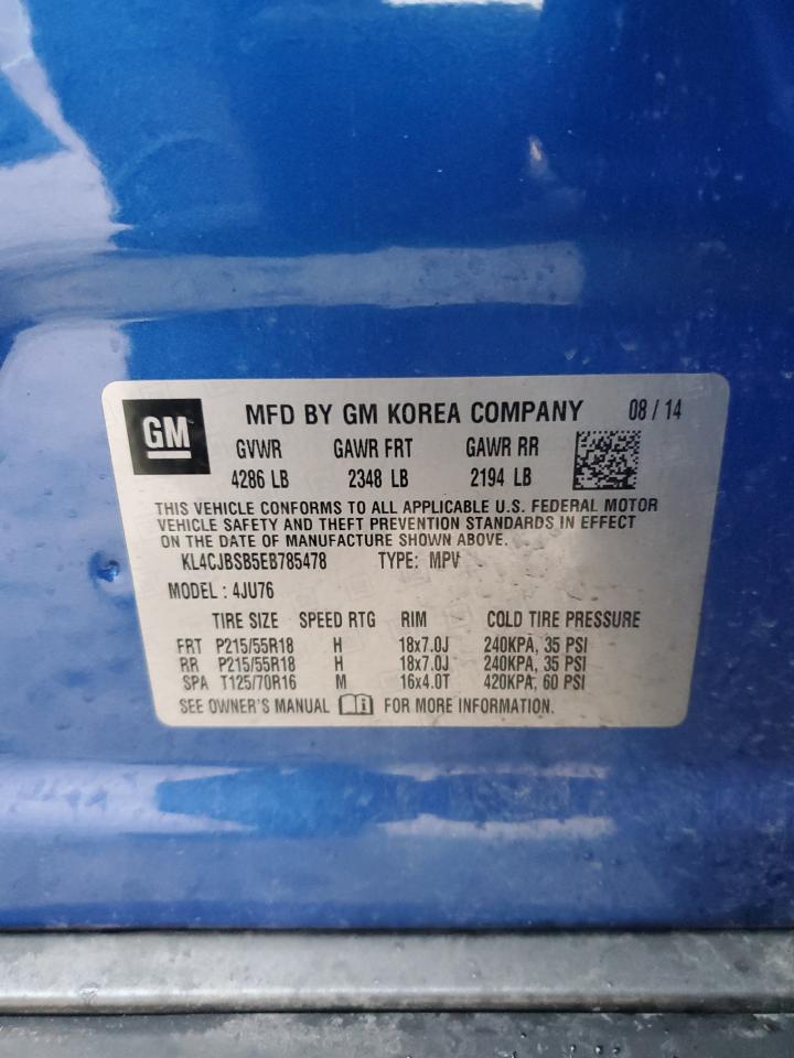 2014 Buick Encore Convenience VIN: KL4CJBSB5EB785478 Lot: 93377025