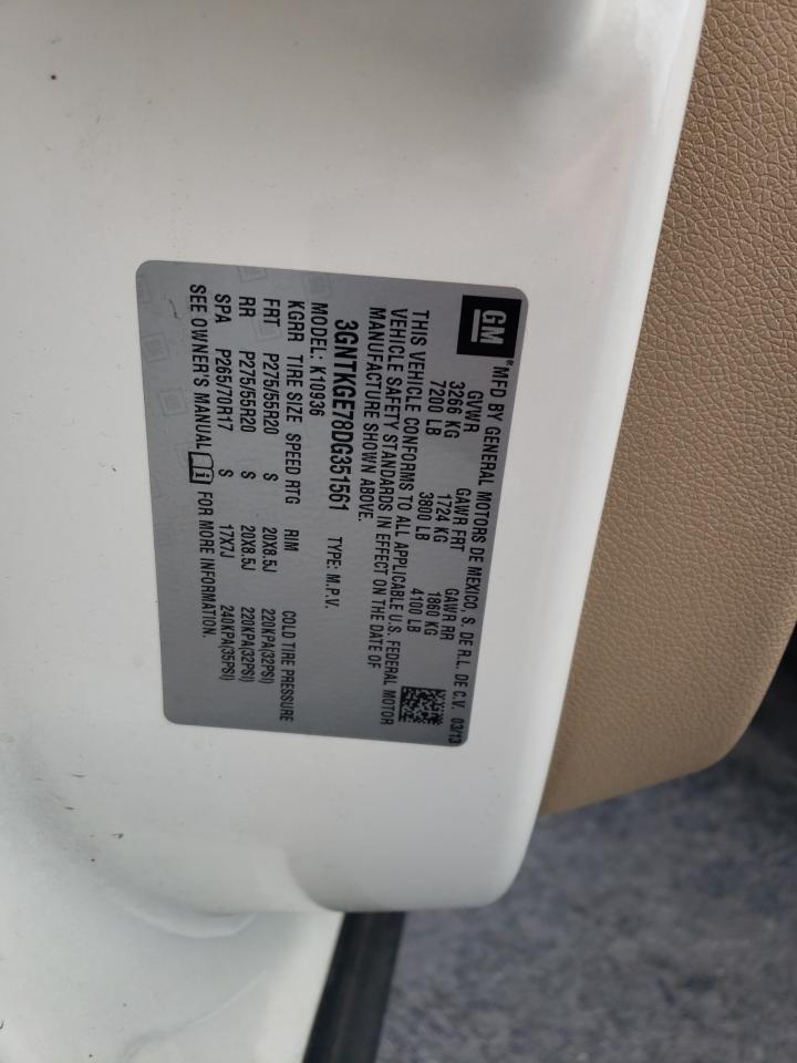 2013 Chevrolet Avalanche Ltz VIN: 3GNTKGE78DG351561 Lot: 91505635