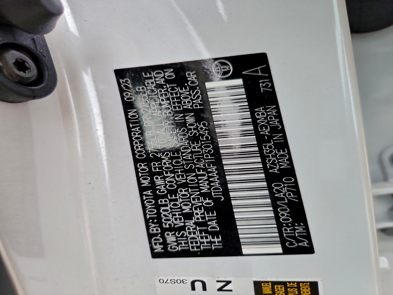 2023 Toyota Crown Xle VIN: JTDAAAAF1P3015495 Lot: 94308775