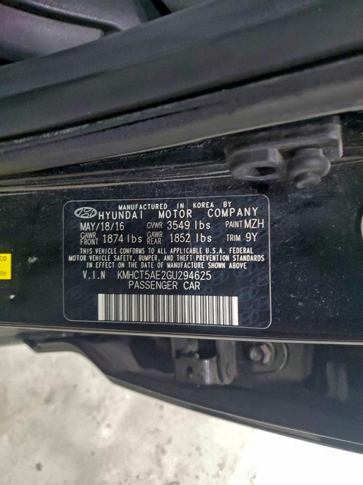2016 Hyundai Accent Se VIN: KMHCT5AE2GU294625 Lot: 93399975