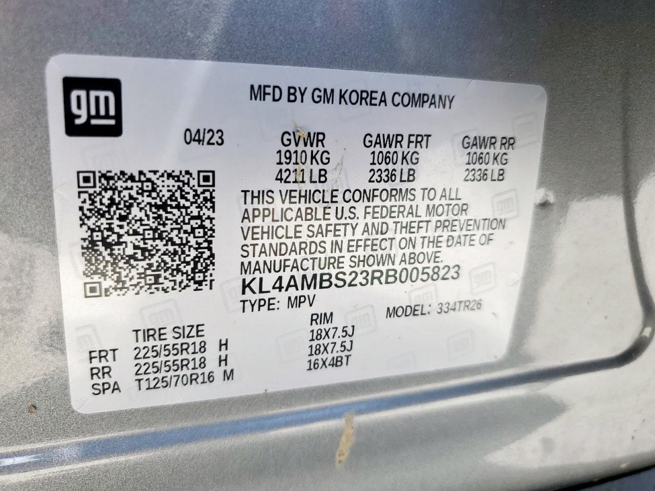 2024 Buick Encore Gx Preferred VIN: KL4AMBS23RB005823 Lot: 93061435