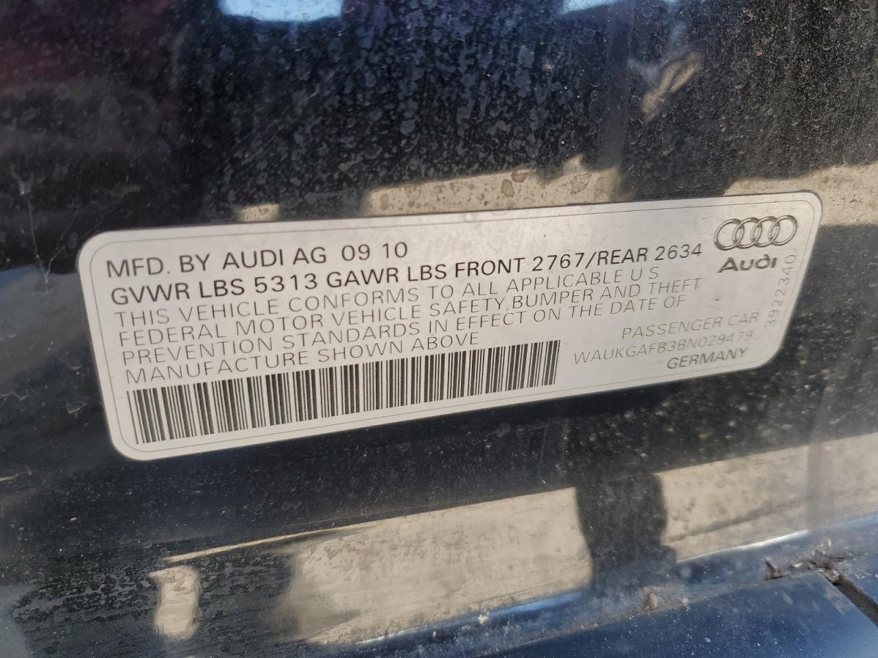 2011 Audi A6 Prestige VIN: WAUKGAFB3BN029479 Lot: 91979645