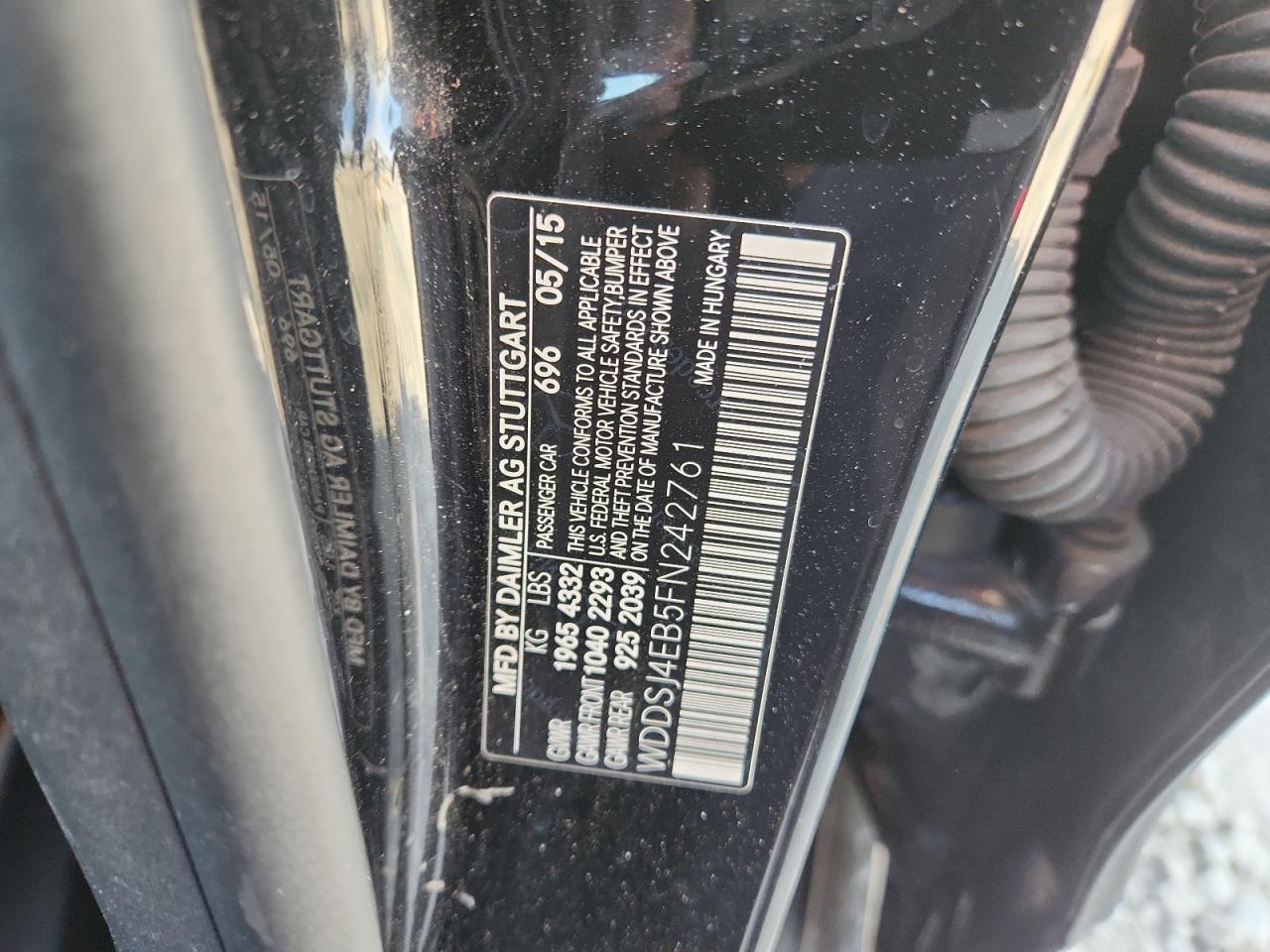 2015 Mercedes-Benz Cla 250 VIN: WDDSJ4EB5FN242761 Lot: 92847605