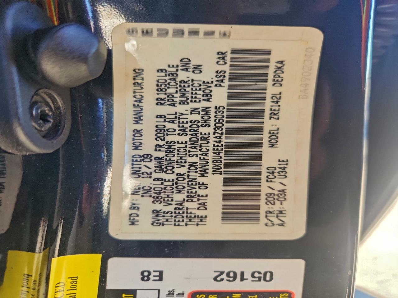 2010 Toyota Corolla Base VIN: 1NXBU4EE4AZ306035 Lot: 94192175